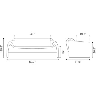 Zuo ModernZuo Modern | Horten Sofa Red110028Aloha Habitat