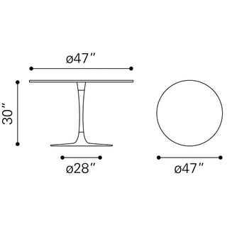 Zuo ModernZuo Modern | Ithaca Dining Table White & Gold101845Aloha Habitat