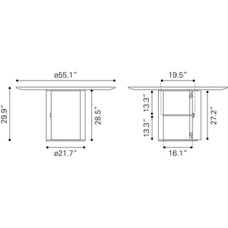 Zuo ModernZuo Modern | Izola Dining Table White & Black110140Aloha Habitat