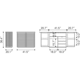 Zuo ModernZuo Modern | Linea Bar Cabinet Walnut100670Aloha Habitat