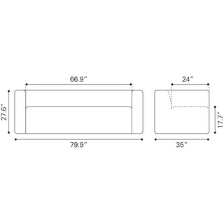 Zuo ModernZuo Modern | Puerto Plata Sofa Dason Granite109796Aloha Habitat