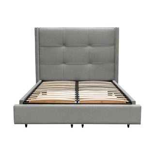 Diamond SofaBeverly Eastern King Bed with Integrated Footboard Storage Unit & Accent Wings in Grey Fabric By Diamond Sofa - BEVERLYGREKBEDBEVERLYGREKBEDAloha Habitat