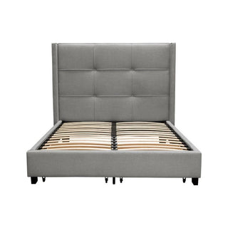 Diamond SofaBeverly Eastern King Bed with Integrated Footboard Storage Unit & Accent Wings in Grey Fabric By Diamond Sofa - BEVERLYGREKBEDBEVERLYGREKBEDAloha Habitat