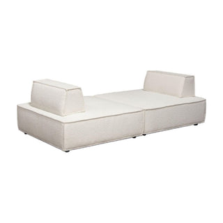 Diamond SofaCara 2-Piece Square Modular Lounger by Diamond Sofa in Ivory Boucle Fabric w/ Moveable, Non-Skid Backrest - CARALGIV2PCCARALGIV2PCAloha Habitat