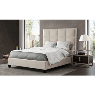 Diamond SofaDevon Grid Tufted Eastern King Bed in Sand Fabric by Diamond Sofa - DEVONEKBEDSDDEVONEKBEDSDAloha Habitat