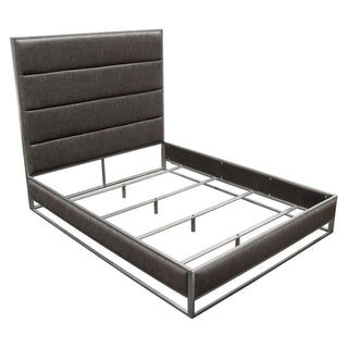 Diamond SofaEmpire Eastern King Bed in Weathered Grey PU with Hand brushed Silver Metal Frame by Diamond Sofa - EMPIREEKBEDGREMPIREEKBEDGRAloha Habitat