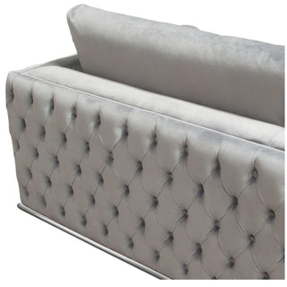 Diamond SofaEnvy 3PC Sectional in Platinum Grey Velvet with Tufted Outside Detail and Silver Metal Trim by Diamond Sofa - ENVY3PCSECTGRENVY3PCSECTGRAloha Habitat