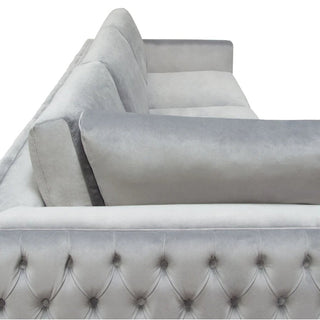 Diamond SofaEnvy 3PC Sectional in Platinum Grey Velvet with Tufted Outside Detail and Silver Metal Trim by Diamond Sofa - ENVY3PCSECTGRENVY3PCSECTGRAloha Habitat