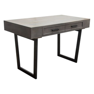 Diamond SofaHammond 2-Drawer Writing Desk in Solid Mango Wood Grey Finish & Black Iron Legs by Diamond Sofa - HAMMONDDEGRHAMMONDDEGRAloha Habitat