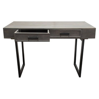 Diamond SofaHammond 2-Drawer Writing Desk in Solid Mango Wood Grey Finish & Black Iron Legs by Diamond Sofa - HAMMONDDEGRHAMMONDDEGRAloha Habitat