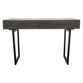 Diamond SofaHammond 2-Drawer Writing Desk in Solid Mango Wood Grey Finish & Black Iron Legs by Diamond Sofa - HAMMONDDEGRHAMMONDDEGRAloha Habitat