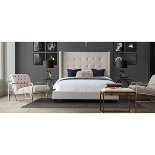 Diamond SofaMadison Ave Tufted Wing Eastern King Bed in Sand Button Tufted Fabric by Diamond Sofa - MADISONAVEEKBEDSDMADISONAVEEKBEDSDAloha Habitat