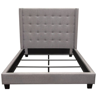 Diamond SofaMadison Ave Tufted Wing Queen Bed in Light Grey Button Tufted Fabric by Diamond Sofa - MADISONAVEQUBEDLGMADISONAVEQUBEDLGAloha Habitat