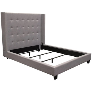 Diamond SofaMadison Ave Tufted Wing Queen Bed in Light Grey Button Tufted Fabric by Diamond Sofa - MADISONAVEQUBEDLGMADISONAVEQUBEDLGAloha Habitat