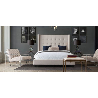 Diamond SofaMadison Ave Tufted Wing Queen Bed in Sand Button Tufted Fabric by Diamond Sofa - MADISONAVEQUBEDSDMADISONAVEQUBEDSDAloha Habitat