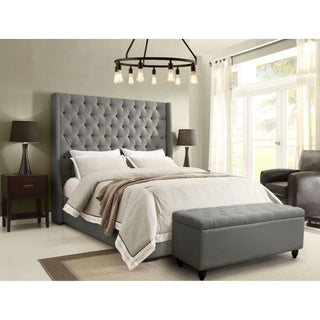 Diamond SofaPark Avenue Eastern King Tufted Bed with Vintage Wing in Grey Linen by Diamond Sofa - PARKAVEGREKBEDPARKAVEGREKBEDAloha Habitat