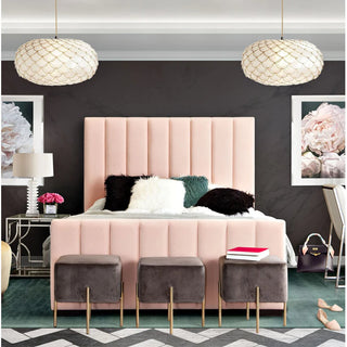 Diamond SofaVenus Vertical Channel Tufted Eastern King Bed in Blush Pink Velvet by Diamond Sofa - VENUSPNEKBEDVENUSPNEKBEDAloha Habitat