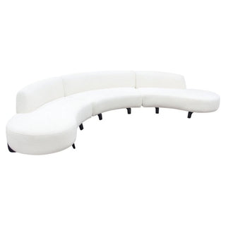 Diamond SofaVesper 3PC Modular Curved Armless Sofa & (2) Chaise in Faux White Shearling w/ Black Wood Leg Base by Diamond Sofa - VESPER3PCASLCRCWHVESPER3PCASLCRCWHAloha Habitat