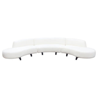 Diamond SofaVesper 3PC Modular Curved Armless Sofa & (2) Chaise in Faux White Shearling w/ Black Wood Leg Base by Diamond Sofa - VESPER3PCASLCRCWHVESPER3PCASLCRCWHAloha Habitat