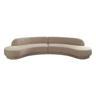 Diamond SofaZelda 2PC Modular Curved Armless Chaise in Light Camel Performance Velvet w/ (2) Accent Pillow Balls by Diamond Sofa - ZELDA2PCLCRCLCAZELDA2PCLCRCLCAAloha Habitat