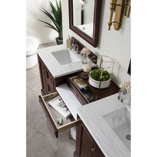 James MartinJames Martin - De Soto 82" Double Vanity Set, Burnished Mahogany w/ 3 CM Arctic Fall Solid Surface Top - 825-V82-BNM-DU-AF825-V82-BNM-DU-AFAloha Habitat