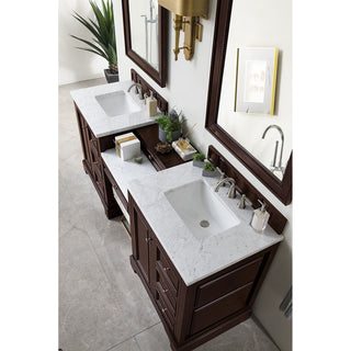 James MartinJames Martin - De Soto 82" Double Vanity Set, Burnished Mahogany w/ 3 CM Carrara Marble Top - 825-V82-BNM-DU-CAR825-V82-BNM-DU-CARAloha Habitat