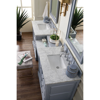 James MartinJames Martin - De Soto 94" Double Vanity Set, Silver Gray w/ 3 CM Carrara Marble Top - 825-V94-SL-DU-CAR825-V94-SL-DU-CARAloha Habitat