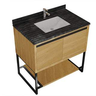 LavivaLaviva - Alto 36" California White Oak Bathroom Vanity with Black Wood Marble Countertop - 313SMR-36CO-BW313SMR-36CO-BWAloha Habitat