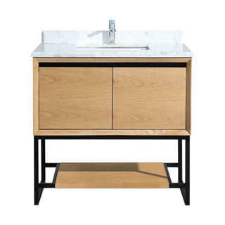 LavivaLaviva - Alto 36" California White Oak Bathroom Vanity with White Carrara Marble Countertop - 313SMR-36CO-WC313SMR-36CO-WCAloha Habitat