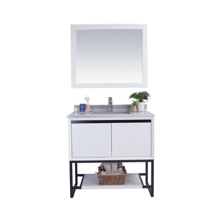 LavivaLaviva - Alto 36" White Bathroom Vanity with White Stripes Marble Countertop - 313SMR-36W-WS313SMR-36W-WSAloha Habitat