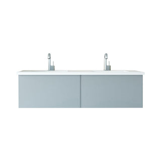 LavivaLaviva - Vitri 60" Fossil Grey Double Sink Bathroom Vanity with VIVA Stone Matte White Solid Surface Countertop - 313VTR-60DFG-MW313VTR-60DFG-MWAloha Habitat