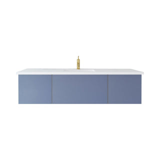 LavivaLaviva - Vitri 66" Nautical Blue Single Sink Bathroom Vanity with VIVA Stone Matte White Solid Surface Countertop - 313VTR-66NB-MW313VTR-66NB-MWAloha Habitat