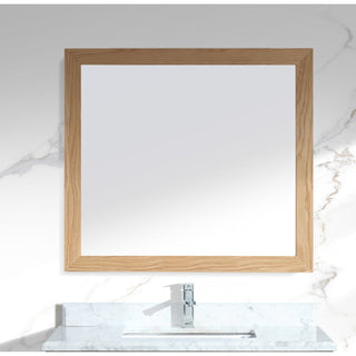 LavivaSterling 36" Framed Rectangular California White Oak Mirror 313 Ff 3630 Co313FF-3630COAloha Habitat