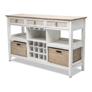 Sea WindsSea Winds Captiva Island Sideboard With Wine Rack With 2 Baskets B86327 Bsand/WwB86327-BSAND/WWAloha Habitat