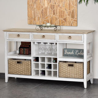 Sea WindsSea Winds Captiva Island Sideboard With Wine Rack With 2 Baskets B86327 Bsand/WwB86327-BSAND/WWAloha Habitat