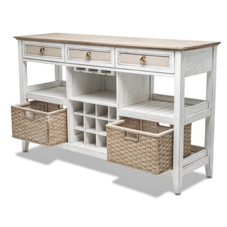 Sea WindsSea Winds Captiva Island Sideboard With Wine Rack With 2 Baskets B86327 Bsand/WwB86327-BSAND/WWAloha Habitat