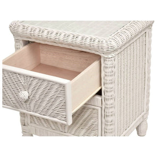 Sea WindsSea Winds Santa Cruz 2 Drawer Nightstand W/ Glass Top B57932 WhiteB57932-WHITEAloha Habitat