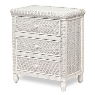 Sea WindsSea Winds Santa Cruz 3 Drawer Chest W/ Glass Top B57933 WhiteB57933-WHITEAloha Habitat