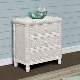 Sea WindsSea Winds Santa Cruz 3 Drawer Chest W/ Glass Top B57933 WhiteB57933-WHITEAloha Habitat