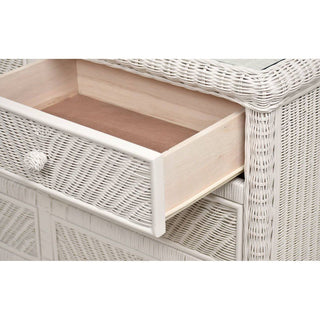 Sea WindsSea Winds Santa Cruz 3 Drawer Chest W/ Glass Top B57933 WhiteB57933-WHITEAloha Habitat