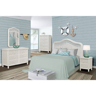 Sea WindsSea Winds Santa Cruz 5 Drawer Chest W/ Glass Top B57935 WhiteB57935-WHITEAloha Habitat