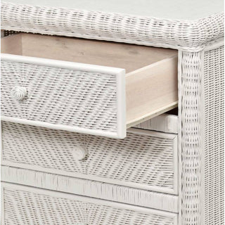 Sea WindsSea Winds Santa Cruz 5 Drawer Chest W/ Glass Top B57935 WhiteB57935-WHITEAloha Habitat