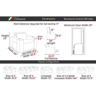 Valencia Theater SeatingValencia Barcelona Grand Ultimate Luxury Edition Collection Home Theater SeatingVBT1Aloha Habitat
