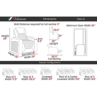 Valencia Theater SeatingValencia Oslo XL Big and Tall Collection Home Theater SeatingVBT38Aloha Habitat