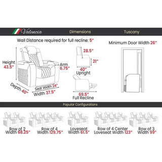 Valencia Theater SeatingValencia Tuscany Heat & Massage Collection Home Theater SeatingVBT14Aloha Habitat