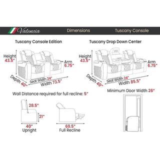 Valencia Theater SeatingValencia Tuscany Luxury with Drop Down Console 3-seaterVBT17Aloha Habitat